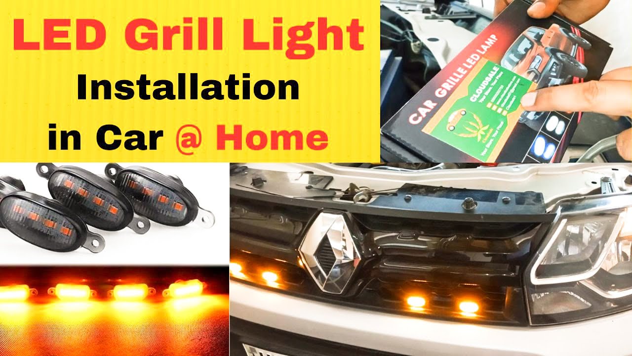 How to install LED Front Grill Light |  How to light up your Car Grill #renault