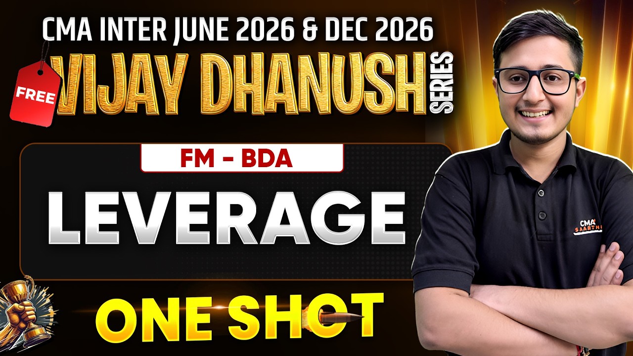 Leverage One Shot | CMA Inter FM-BDA | Vijay Dhanush Batch | Piyush Pahwa Sir