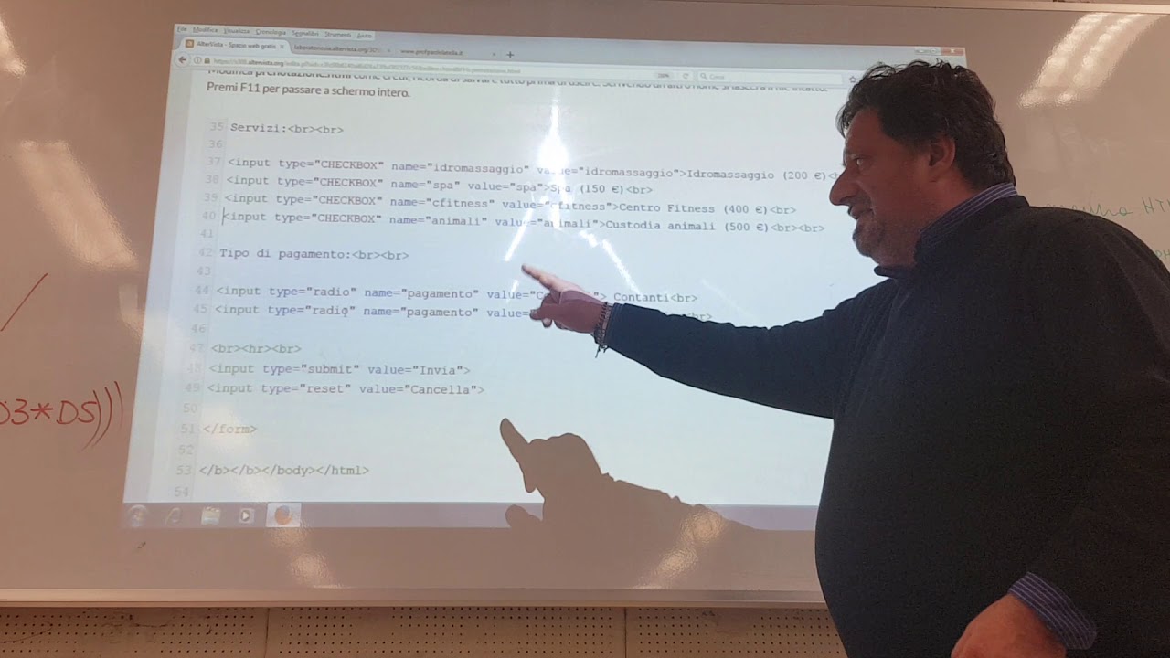 Lezione Modulo form e pagina Php parte 3