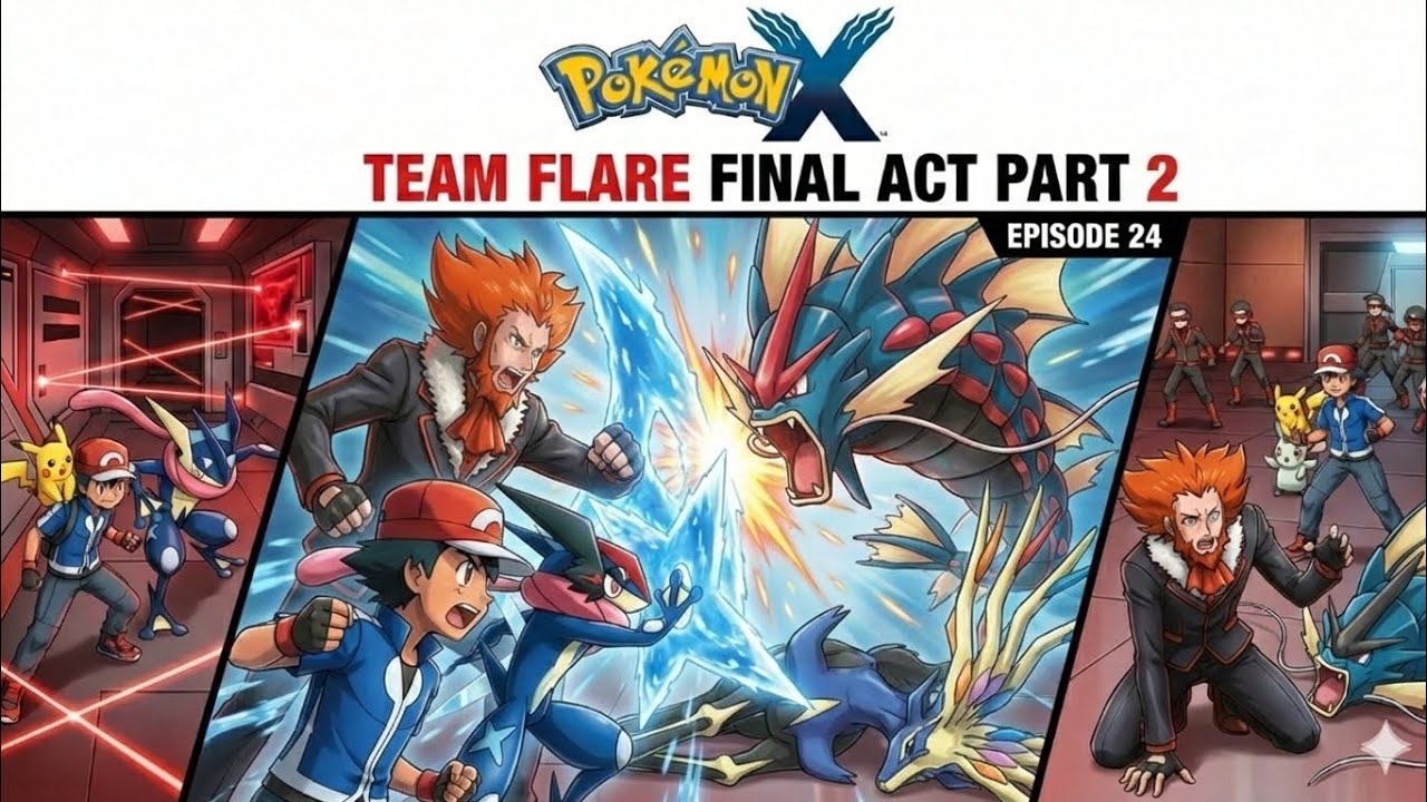 Xernes battle, team flare final act part 2, pokemon x gameplay on emulator Android episode 24