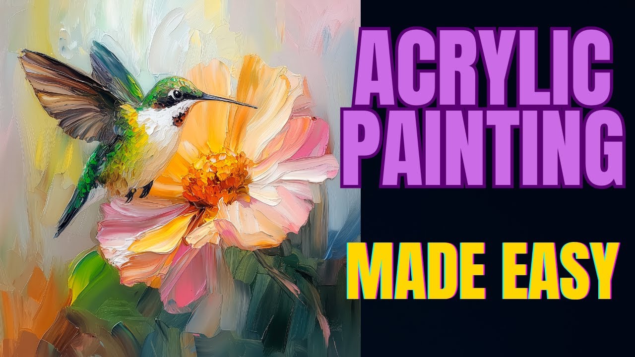 Paint Whispers of the Hummingbird in 8 Easy Steps in Acrylics #hummingbird