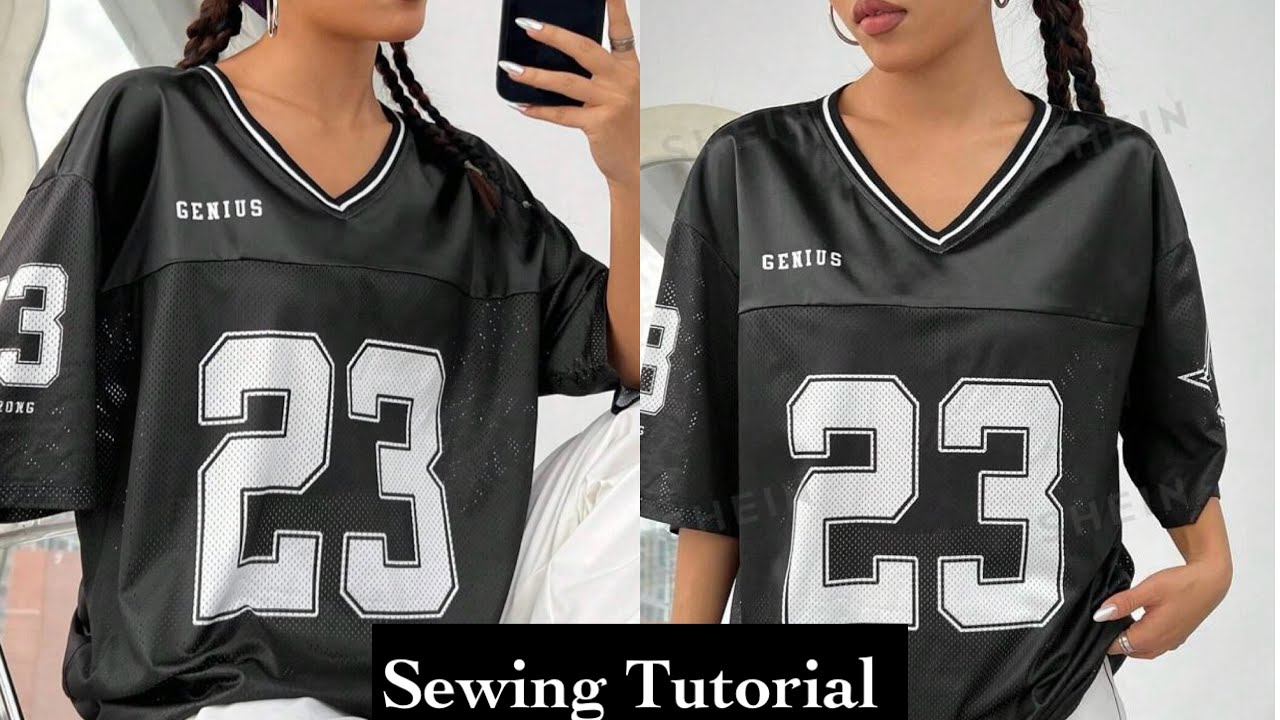 STREETWEAR:How To Make a Mesh Football Jersey|Tshirt Design |Sewing Tutorial  #jersey #tshirt