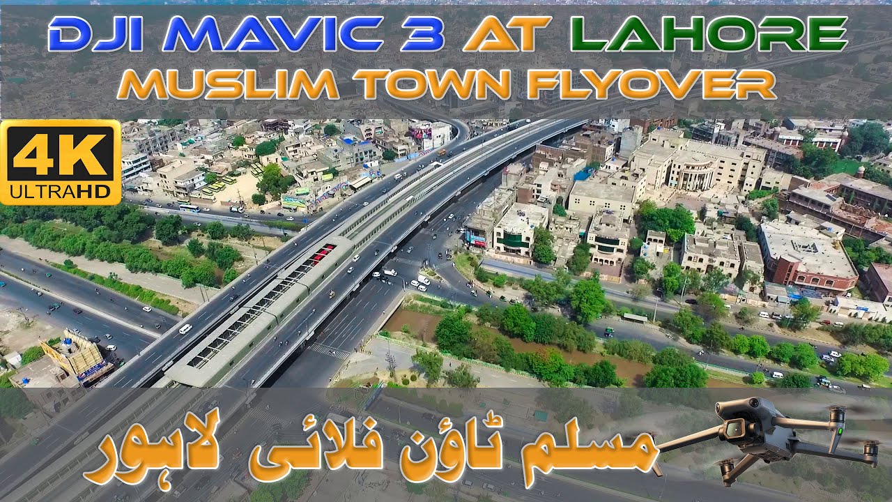 Lahore Muslim Town Flyover and Underpass | drone view Cinematic Shots #explorepk