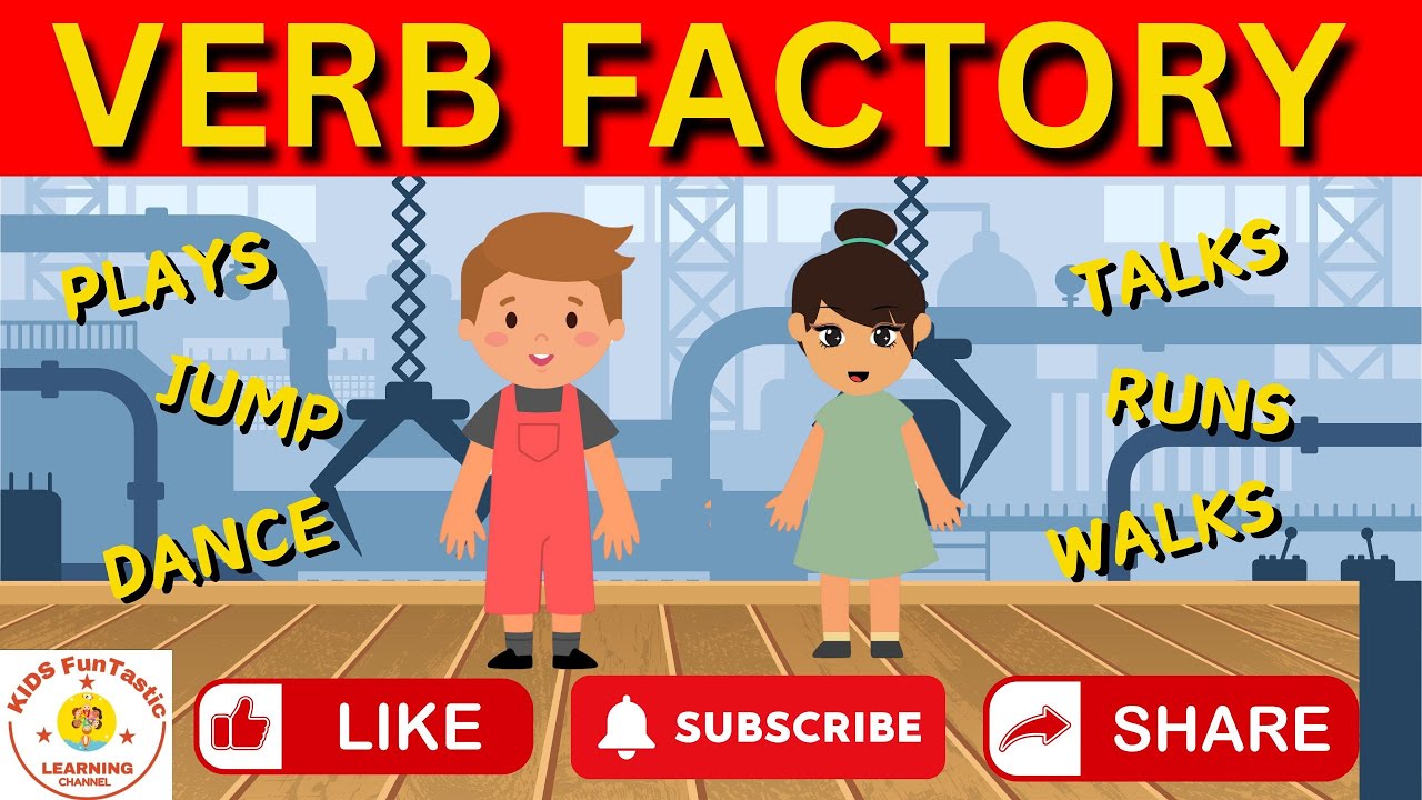 🌟 Verb Factory Fun: Learn Action Words with Kids Funtastic Learning Channel! 🚀