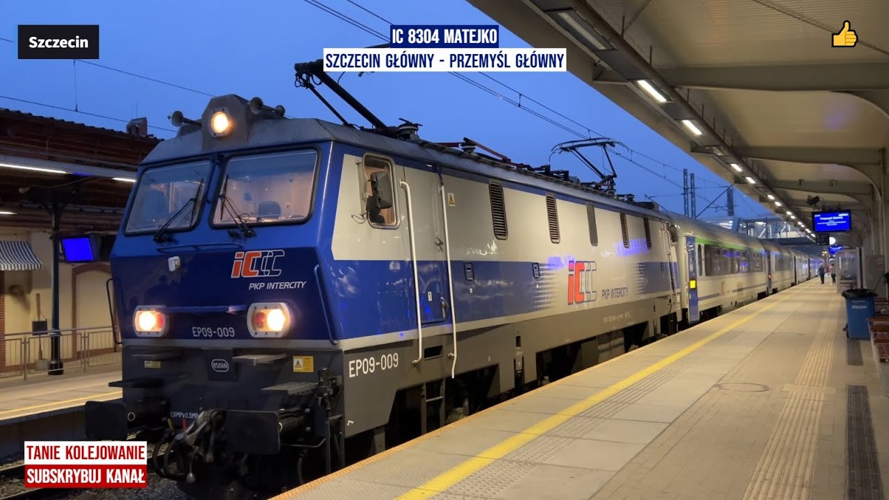 InterCity  IC 8304 MATEJKO Szczecin Główny - Przemyśl Główny relaksujący film Tanie Kolejowanie