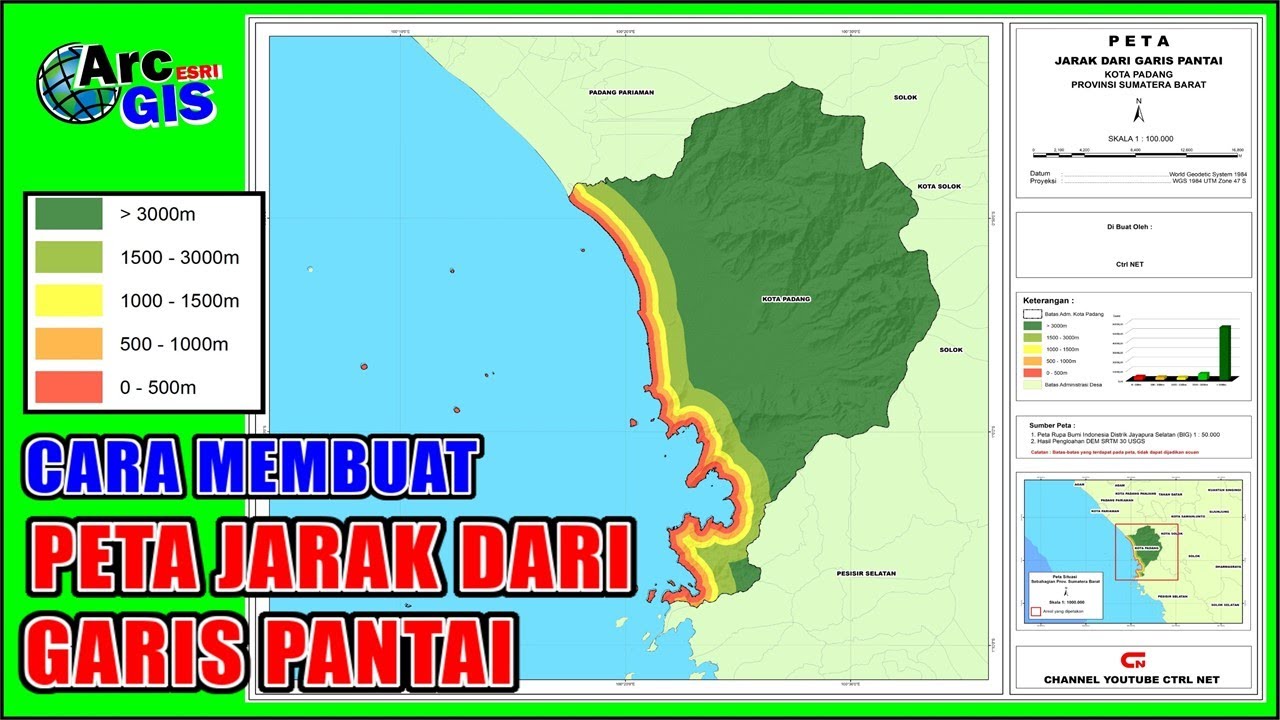 Cara Mudah Membuat Peta Jarak dari Garis Pantai Menggunakan Arcgis