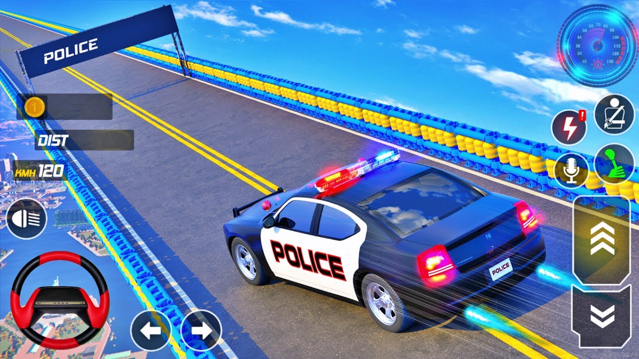 Police Car Stunts Racing Simulator - Flying Ramp Car Driving - Android Sim Games