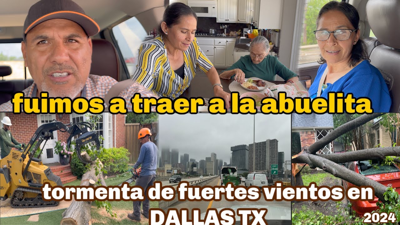 TORMENTA DE FUERTES VIENTOS A QUI EN DALLAS/ASI REACCIONO LA ABUELITA AL VERNOS,..