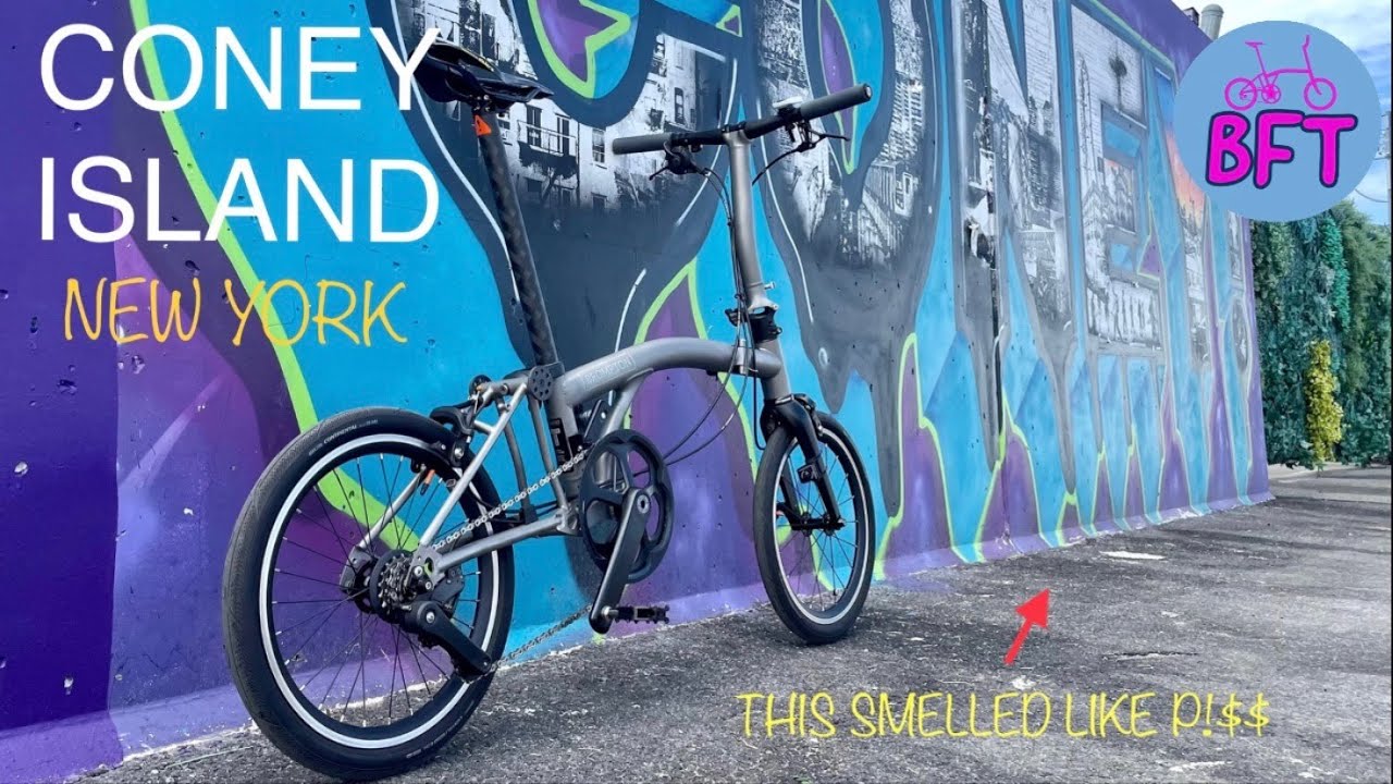 Morning Ride in  CONEY ISLAND & BRIGHTON BEACH NEW YORK  w/ Brompton Folding Bike