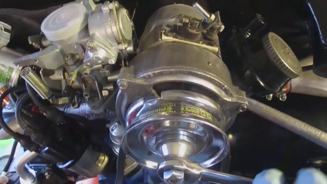 DIY how to install a VW Alternator pulley and belt on a Type 1 engine