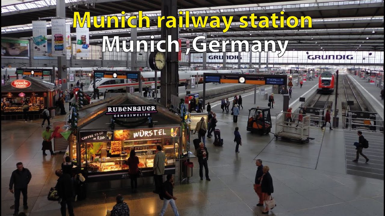 Walking tour of Munich railway station, Germany Train Station