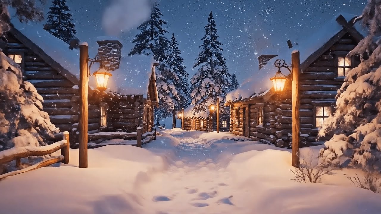 Snowy Village at the Edge of the World | Relaxing Winter Fantasy Ambience for Sleep & Study