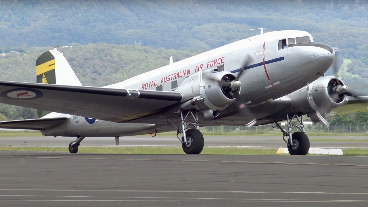 Douglas C-47 Skytrain engine start, taxi, takeoff and landing in 4K UltraHD