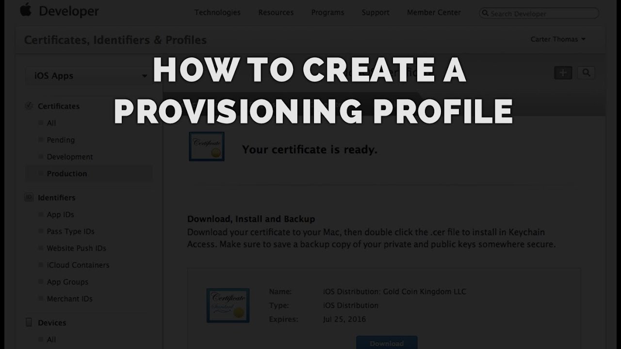 How To Create A Provisioning Profile for Submitting Apps | Bluecloud Solutions