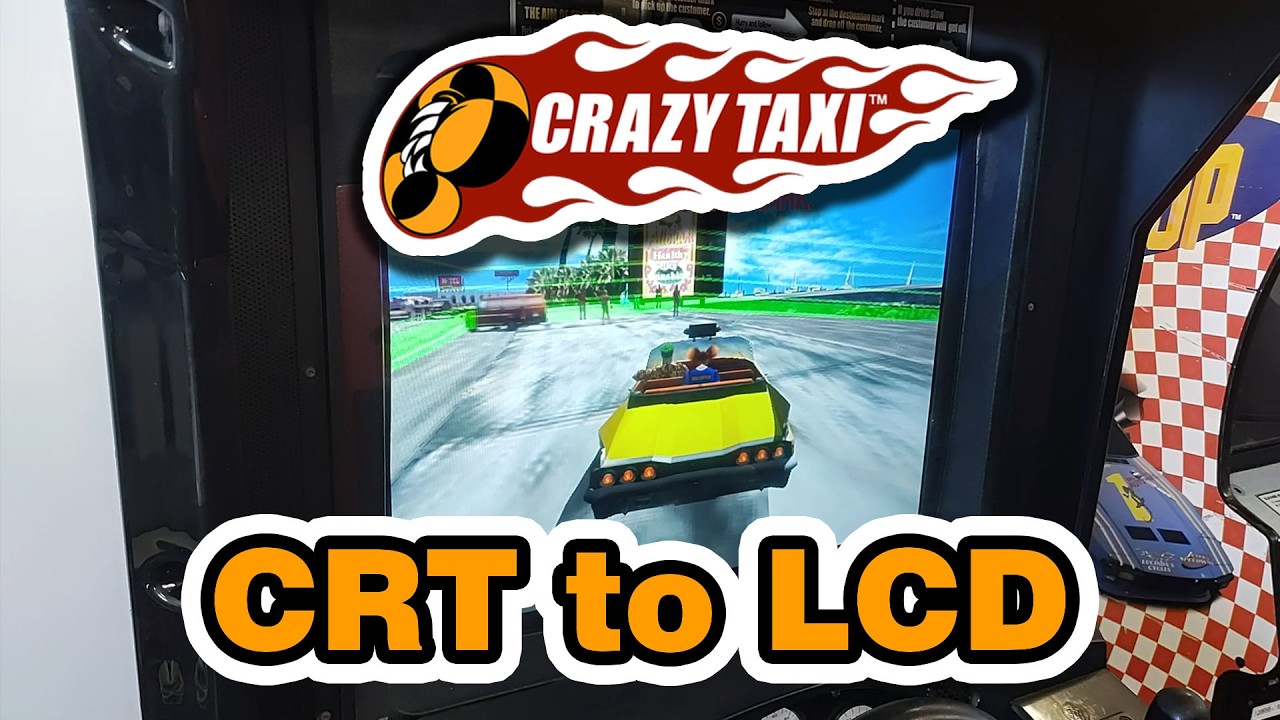 Crazy Taxi Arcade CRT to 26inch 4:3 LCD - Full Install