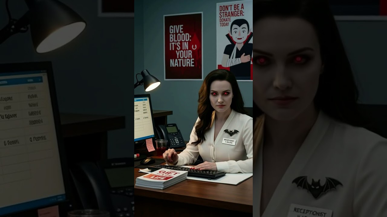 Vampire Nurse Working in blood bank  #vampire #halloween #comedy #nurse #lol #spooky #horror #health