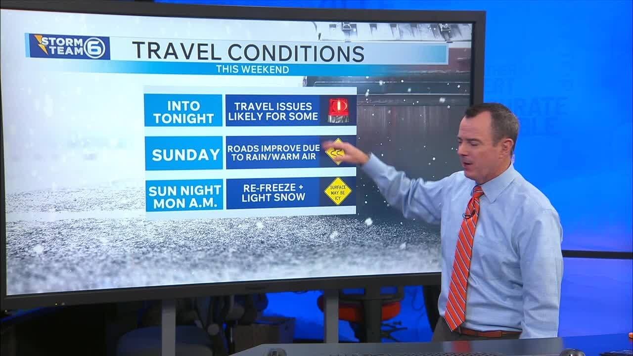 Periods of freezing rain continue overnight
