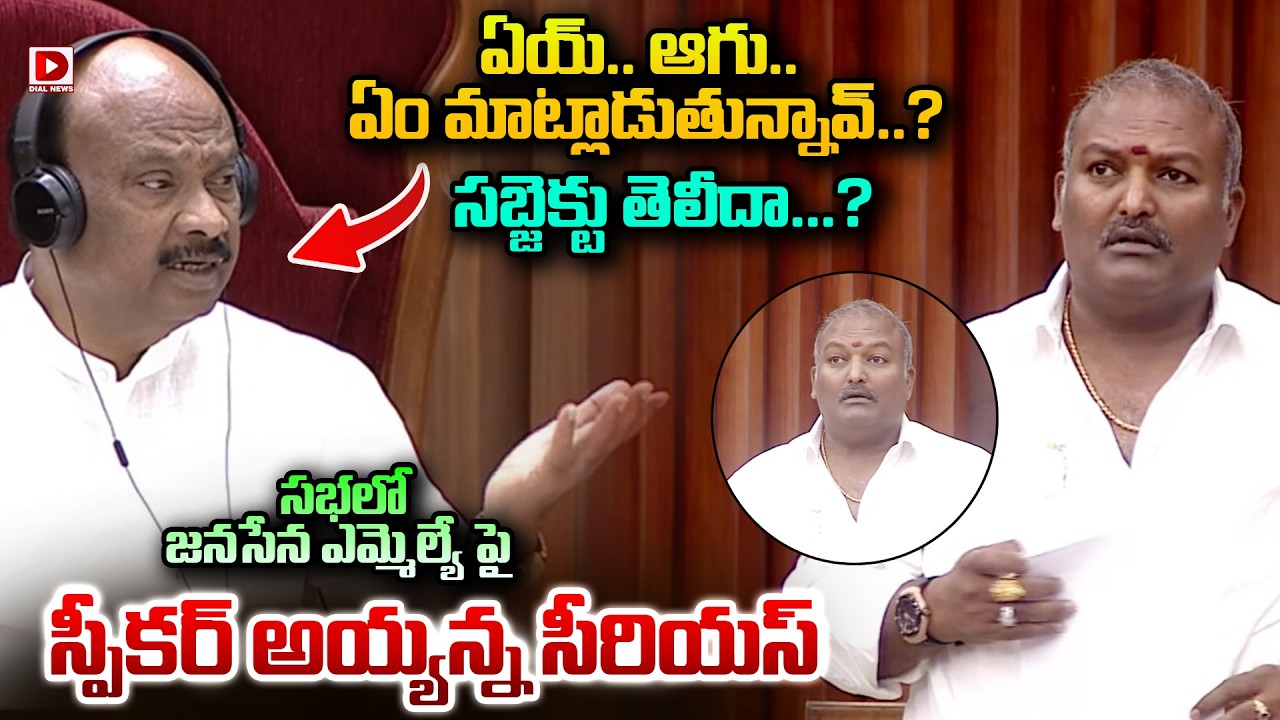 ఏయ్.. ఆగు.. ఏం మాట్లాడుతున్నావ్..?  సబ్జెక్టు తెలీదా...! Speaker Ayyanna Serious On Janasena MLA