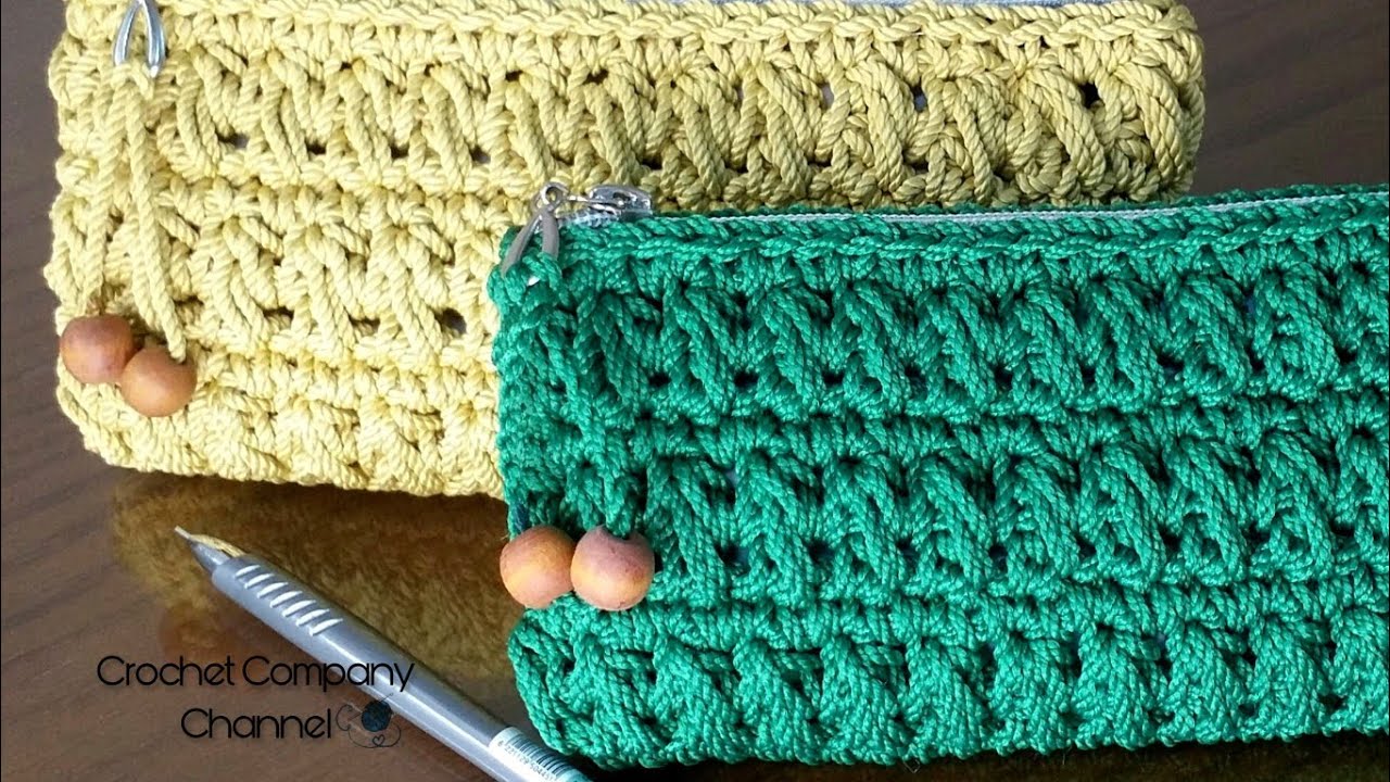 مقلمه/بورتفيه/شنطه مكياج كروشيه #صحبه_الكروشيه _Crochet Pencil Case