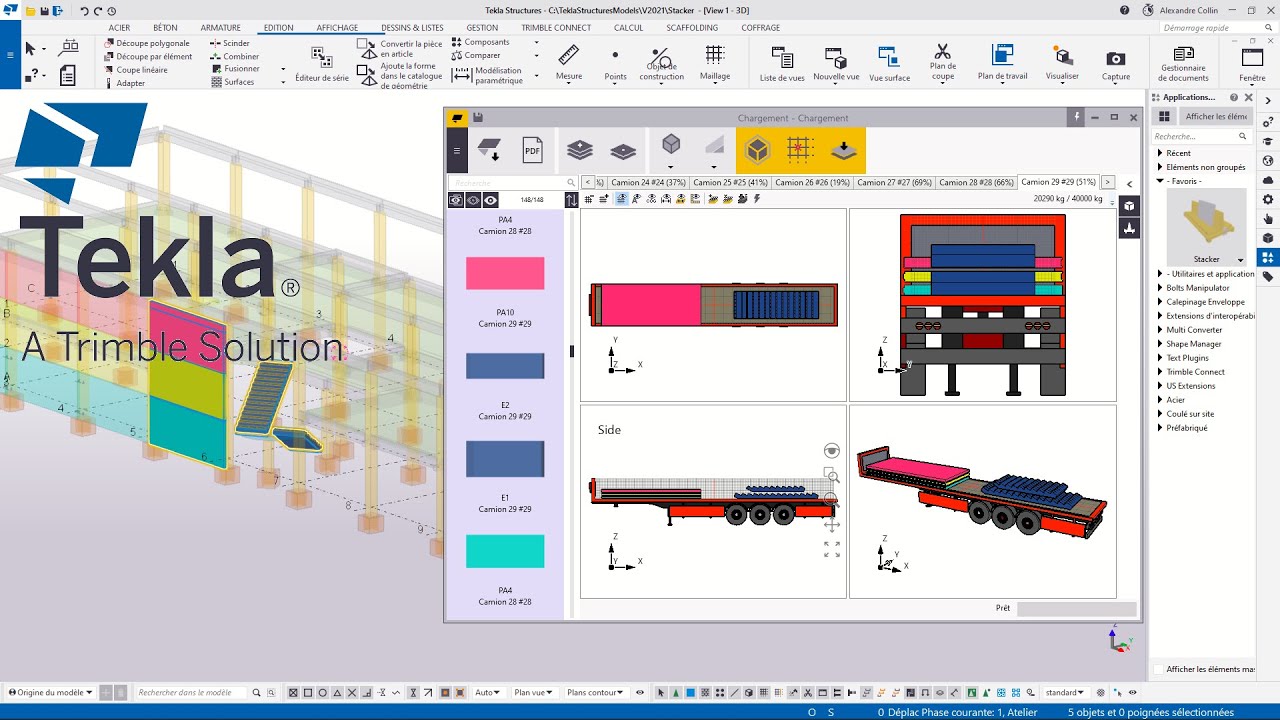 Astuce Tekla Structures : Stacker pour le chargement des camions