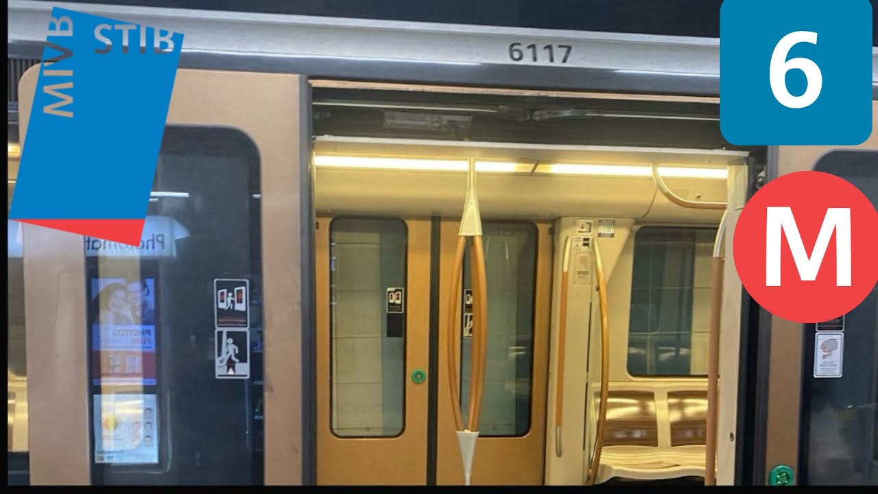 Stib:Trajet dans un M6 boa de la ligne 6 , entre Clemanceau et Roi Baudoin (6117)