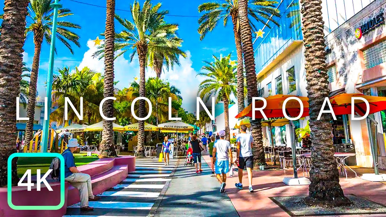 【4K】Miami Beach, Lincoln Road | USA 🇺🇸 Florida, Walking in Lincoln Road in 4K