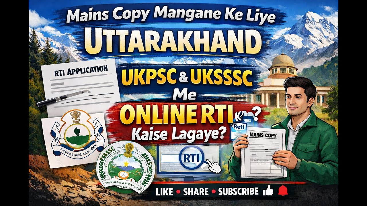 Uttarakhand Me Online RTI Se Mains Copy Kaise Milegi? | UKPSC/UKSSSC |#OnlineRTI  #UttarakhandRTI