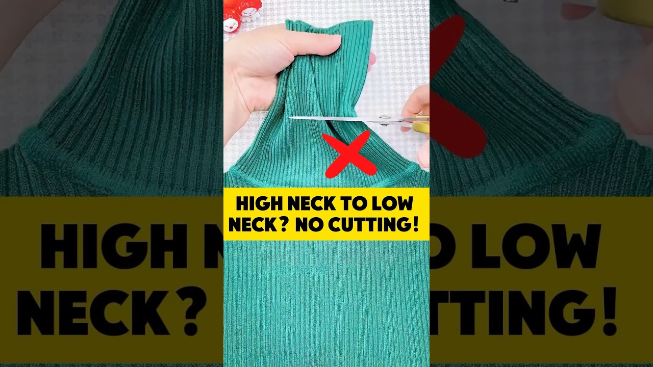Sweater neck too high and scratchy? 😣 No need to cut &mdash; let&rsquo;s lower it the gentle way! ✨