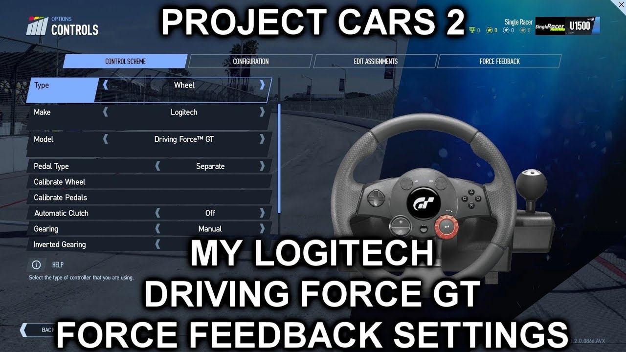 Project Cars 2 - My Logitech Driving Force GT FFB Settings