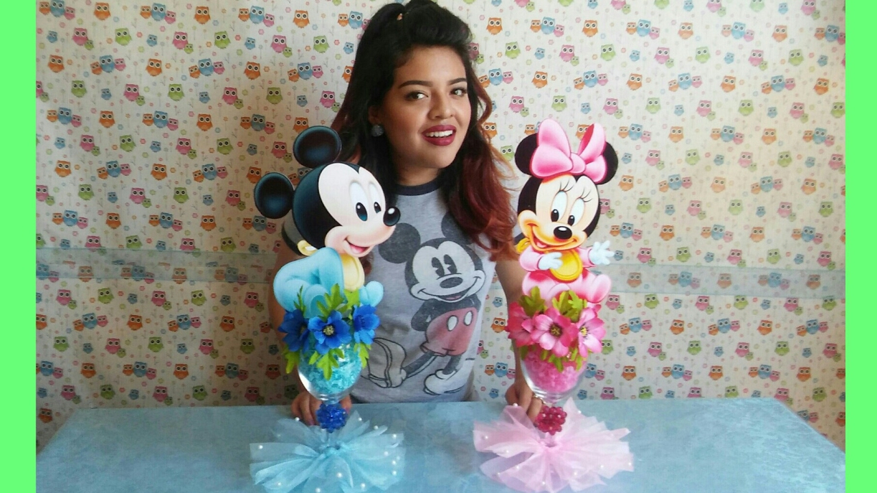 Centro de Mesa de Bebe Mickey y Minnie Mouse | Baby Mickey & Baby Minnie Centerpieces