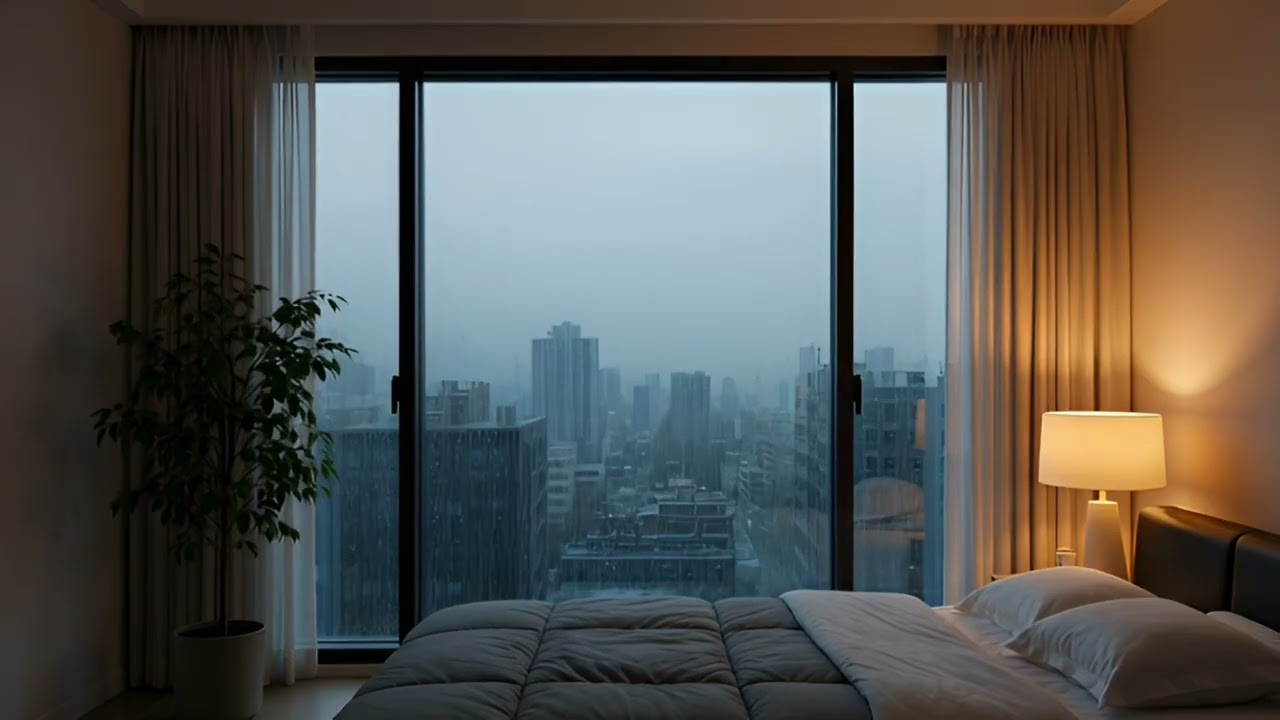 Rainstorm Outside Cozy Room 🌧️ Pure Natural Rain Sounds
