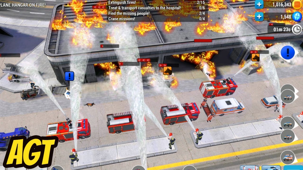 Emergency HQ - Android Gameplay 64 - Man Stuck Up Chimney and Airplane Hanger Fire