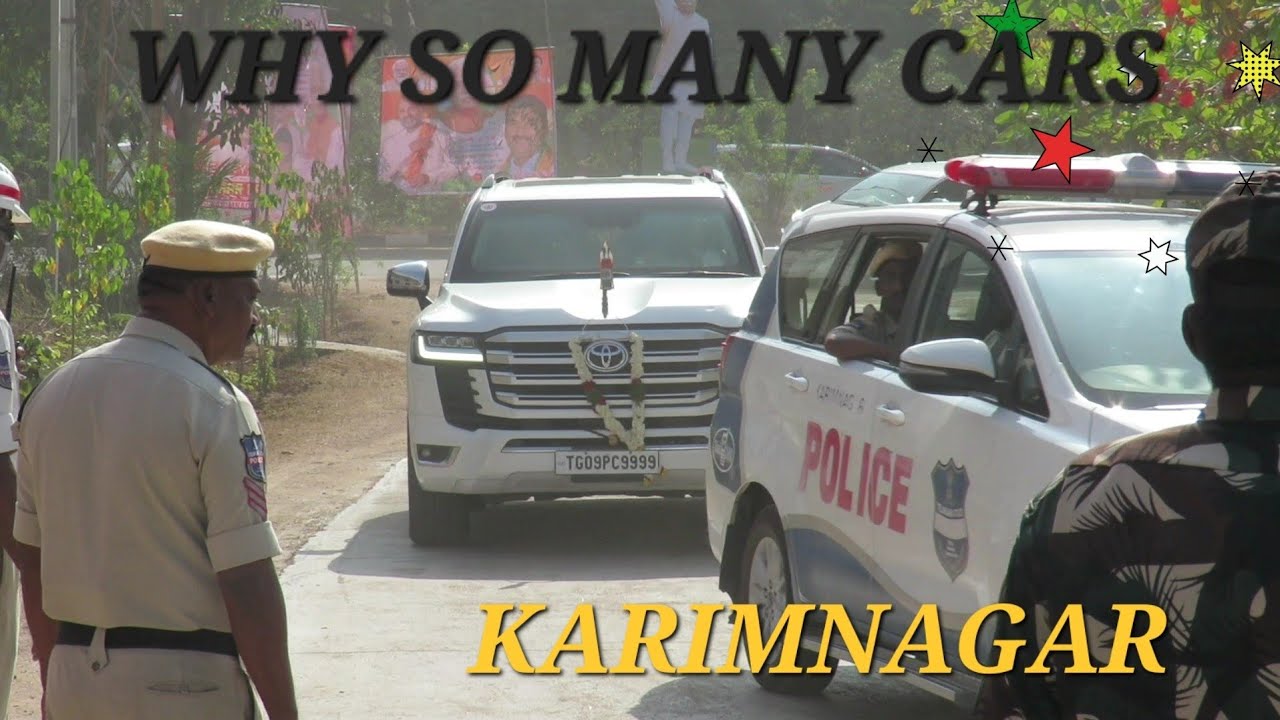 Central Minister Manohar Lal Khattar High Security Convoy in Karimnagar, Telangana.