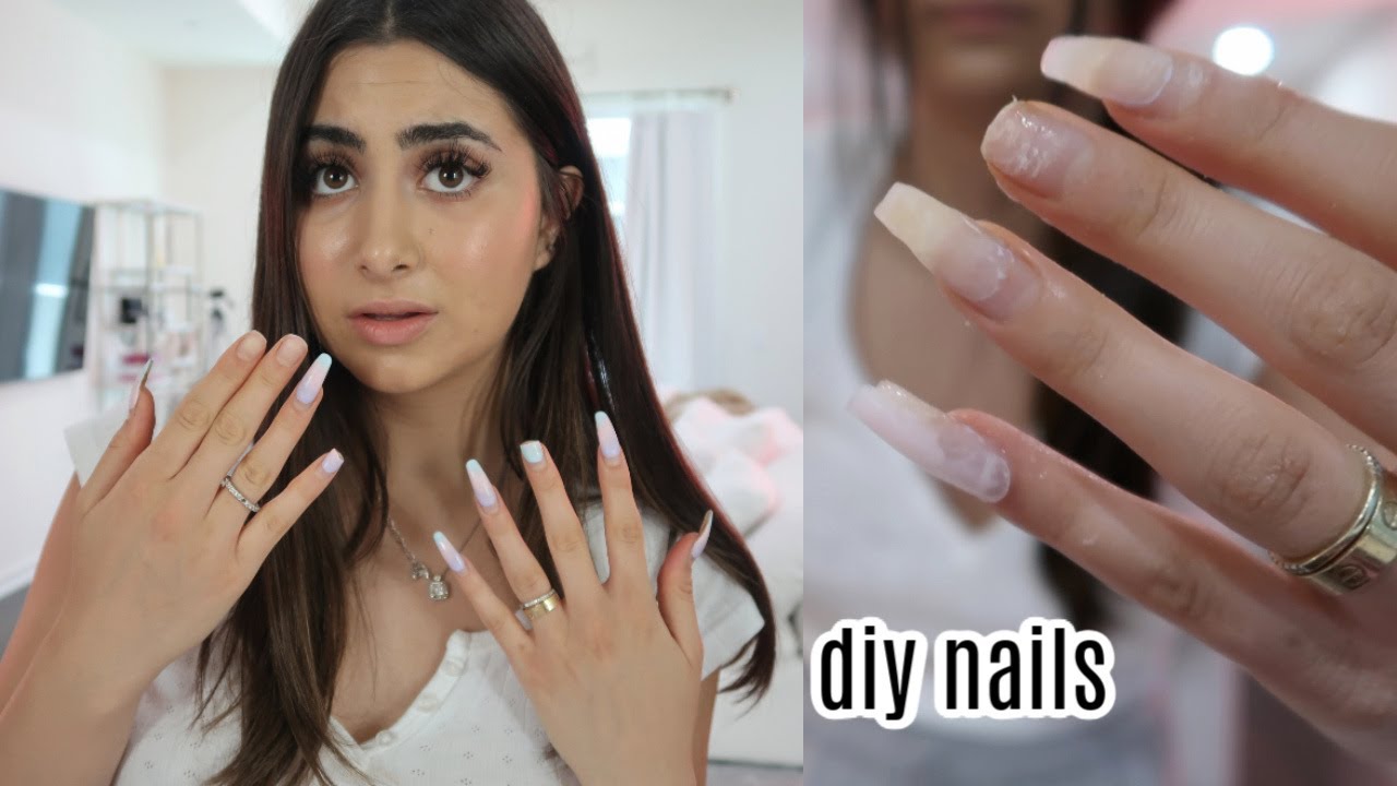 attempting to do my own acrylic nails