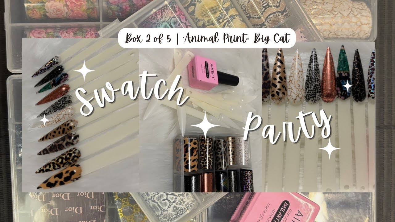 Box 2 of 5 - SWATCHING NAIL FOILS |Animal Print - Big Cats 🐆 