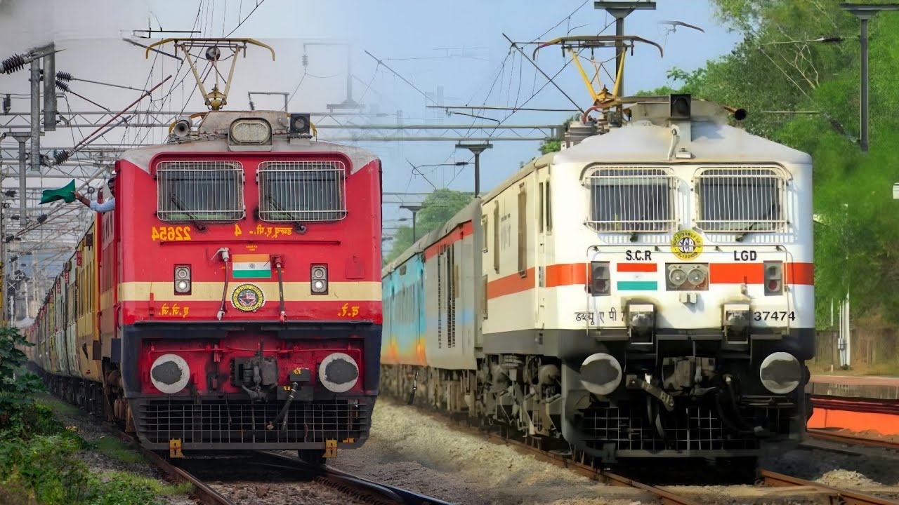 Dangerous 130kmph WAP7 Geetanjali+Kriya yoga+Gomti SF+Chattisgarh SK attacks Palwal- IR