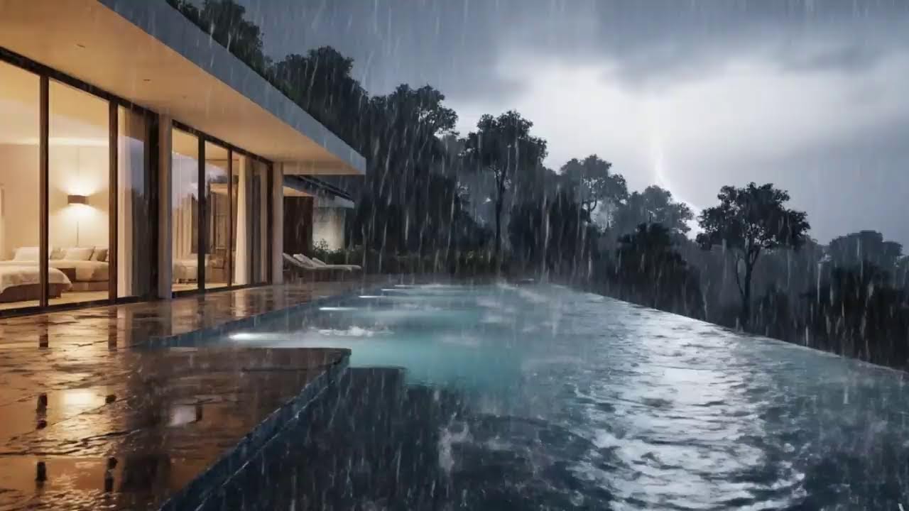 Streaming Relaxing Storm at a Cliffside Villa | ASMR for Deep Sleep