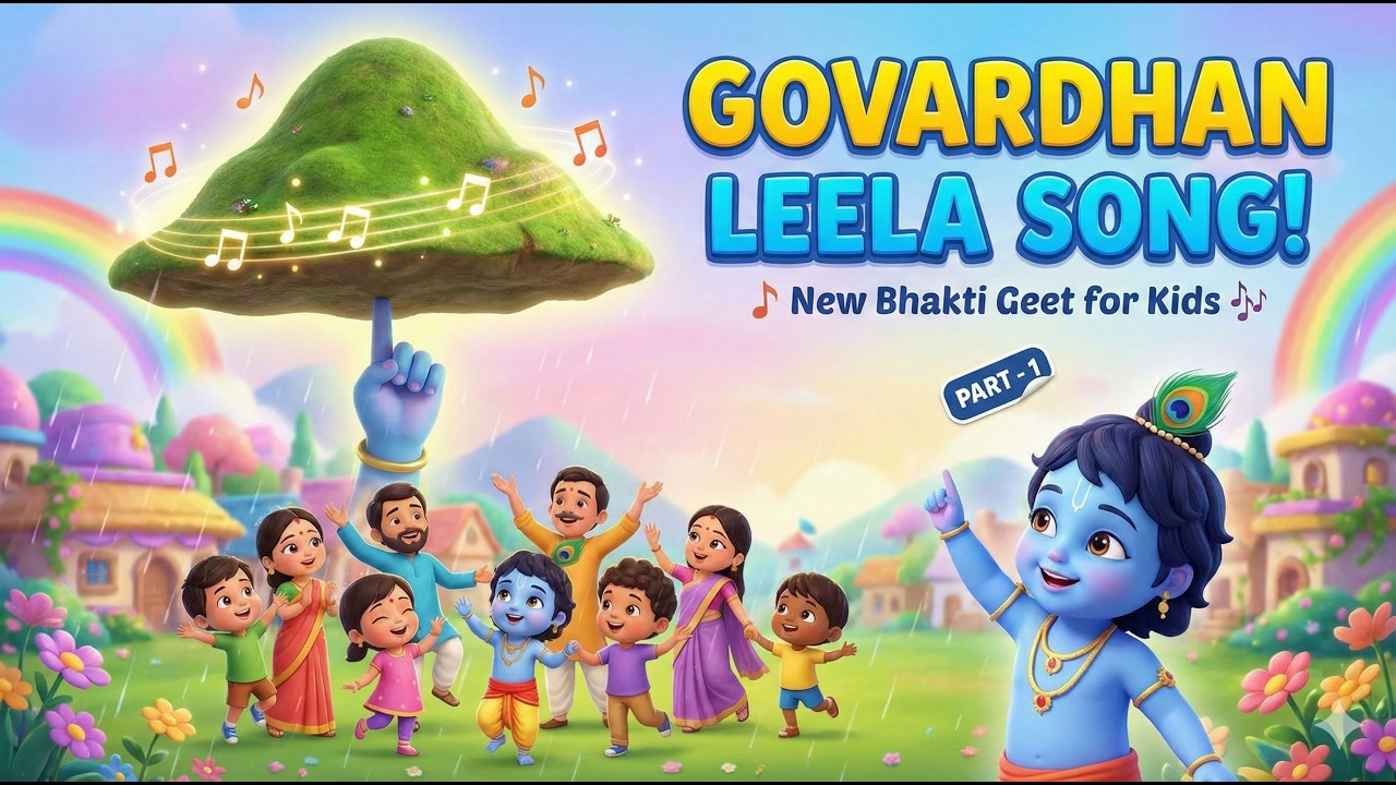 The Govardhan Leela: Little Krishna Song 🦚 | New Vrindavan Bhakti Geet for Kids | Part - 1