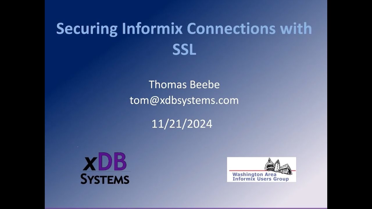 Washington Area Informix Users Group Meeting 2024-11-21