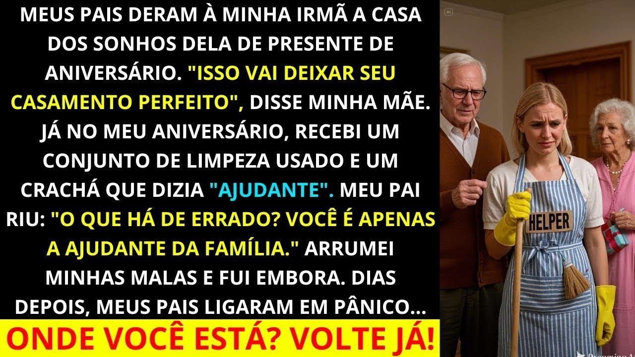 Meus pais deram uma casa nova para minha irmã no aniversário dela, mas tudo que eu ganhei foi um