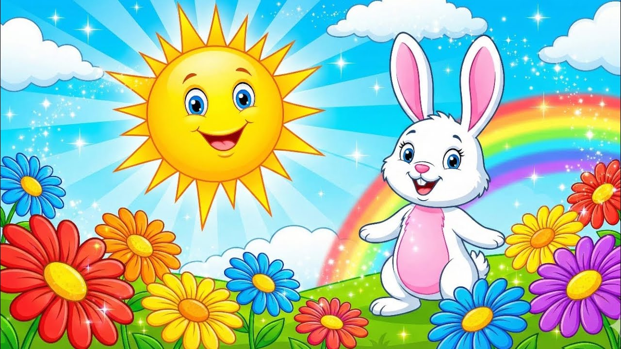 H&uuml;pf mit, H&auml;schen! 🐰 | Lustiges Kinderlied &uuml;ber ein wei&szlig;es & rosa H&auml;schen🌞🐇🌈