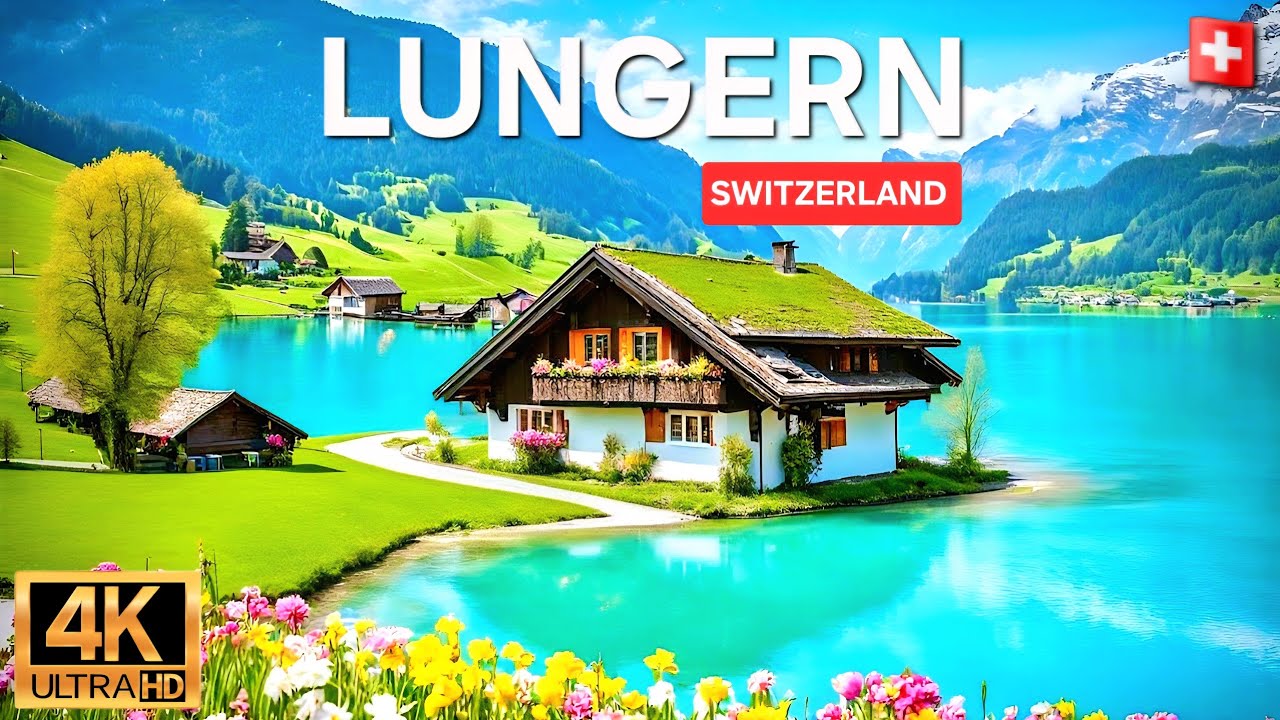 Lungern, Switzerland's Paradise 🇨🇭 | Stunning 4K Drone Tour with Relaxing Piano & Birds Chirping