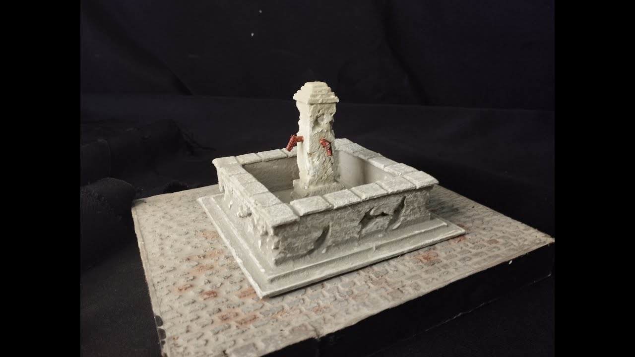 How to make an old village water fountain.1/35 scale scratch build modelling.