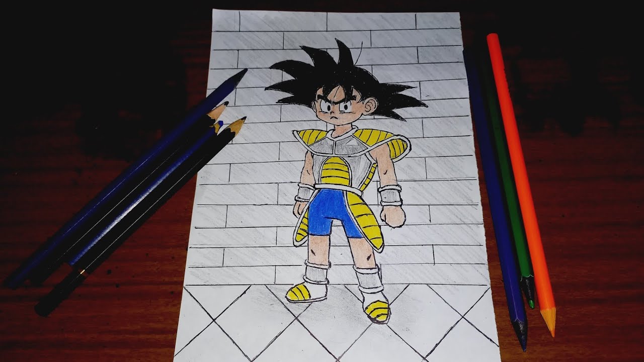 Como desenhar  goku com a roupa sayajin/ passo a passo💢