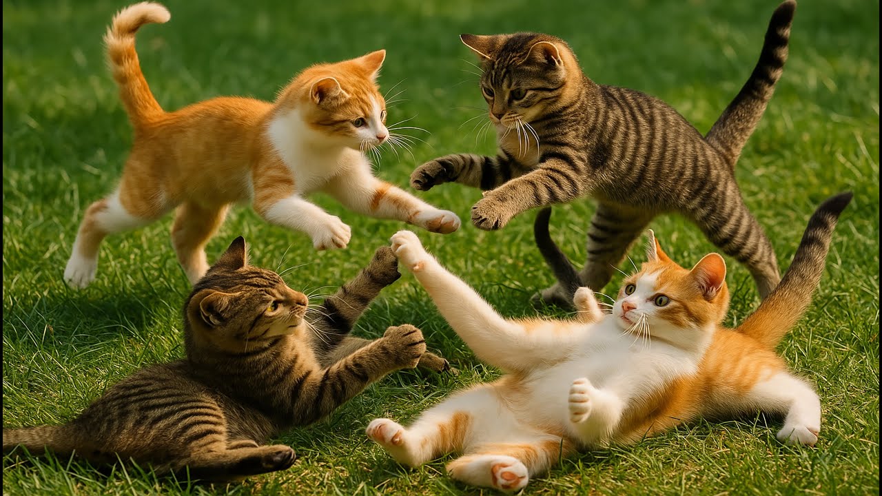 Cute Kittens Playing with Fluffy Chicks, Gentle Baby Goats, Adorable Piglets & Tiny Turtles