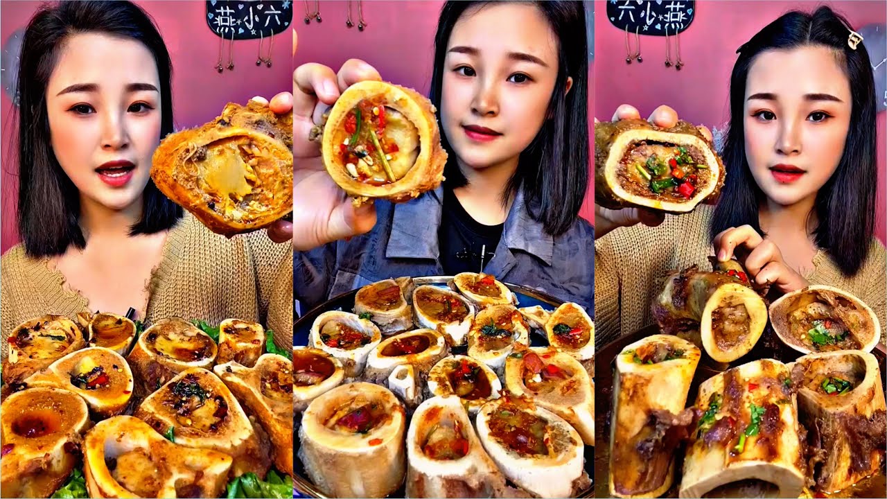 Beef Bone Marrow ASMR 😍 Soft & Crunchy Eating Sounds | MUKBANG