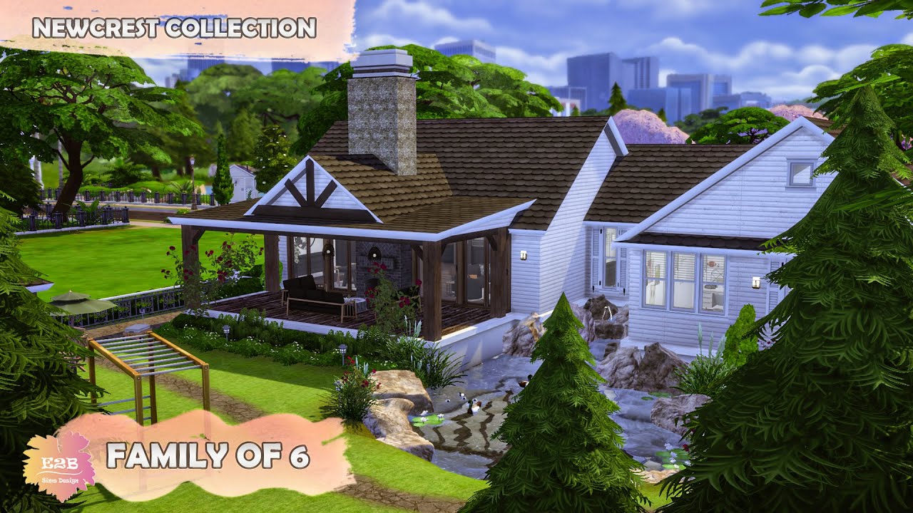 Семья Ньюкрест из 6 человек | Sims 4, CC, быстрая постройка | Коллекция Ньюкрест | Ссылка для ска...
