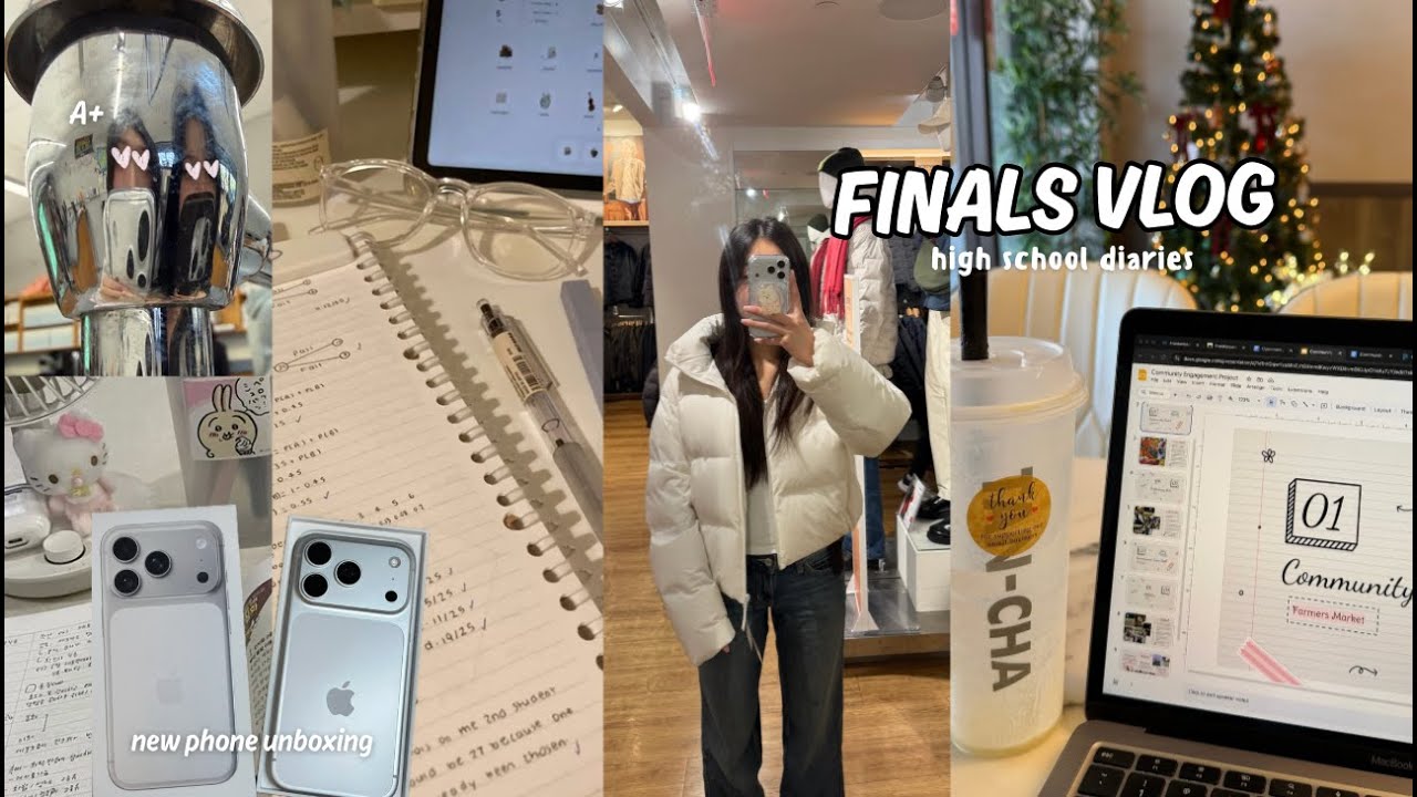 FINALS WEEK VLOG *senior* | last first semester, cafe, driving test, exam, new phone, december days