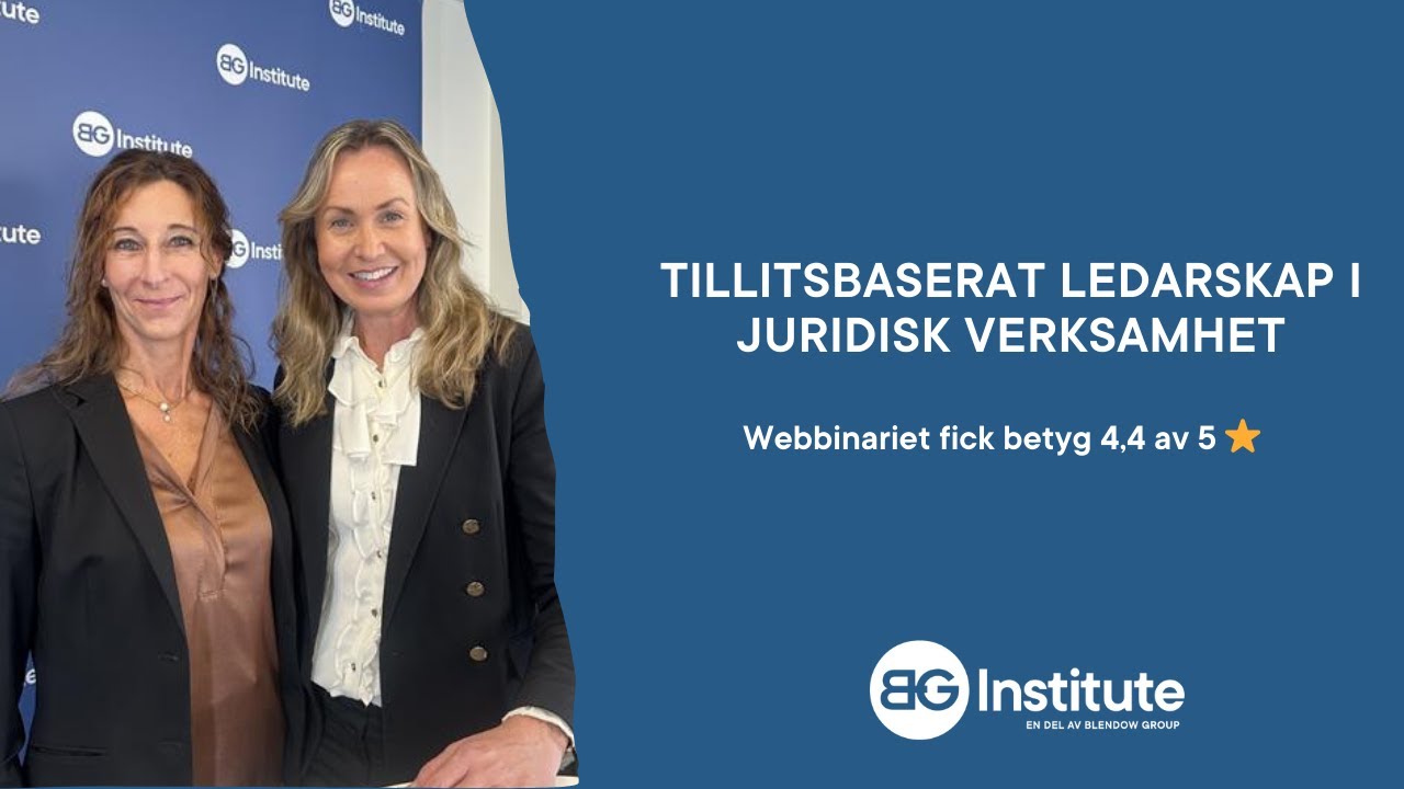Tillitsbaserat ledarskap i juridisk verksamhet