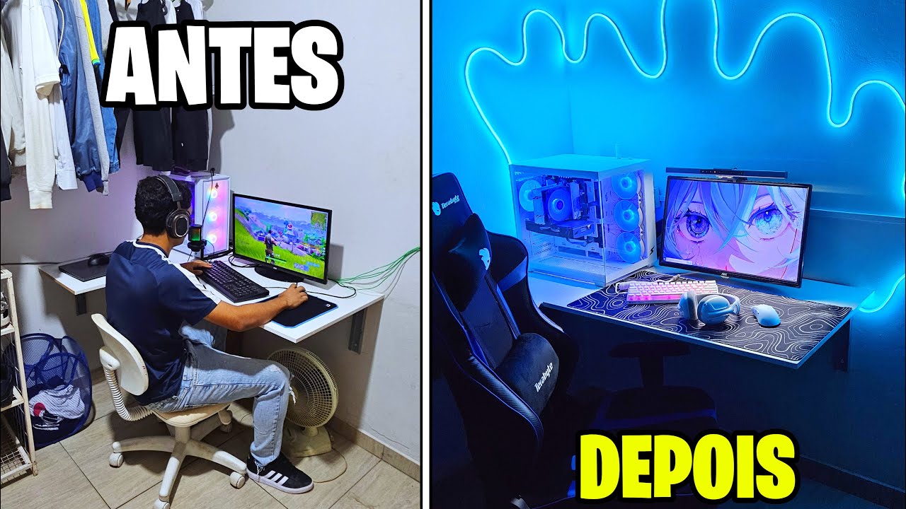 Transformei o SETUP bagunçado do meu Irmão (tava zoado!)